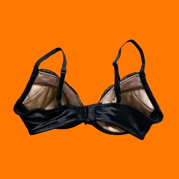 90's vintage lace satin padded bra 34C lily of france - Picture 4 of 5